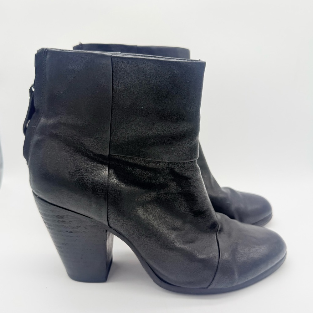 Rag & Bone Classic Newbury Black Ankle Leather Bootie 39.5